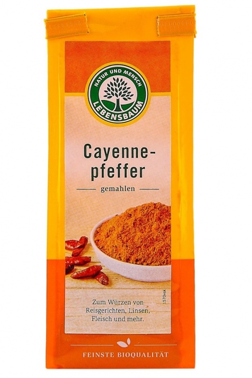 Condiment piper cayenne macinat eco 50g - LEBENSBAUM