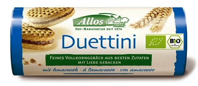 Biscuiti dubli crema cacao Duettini eco 90g - ALLOS