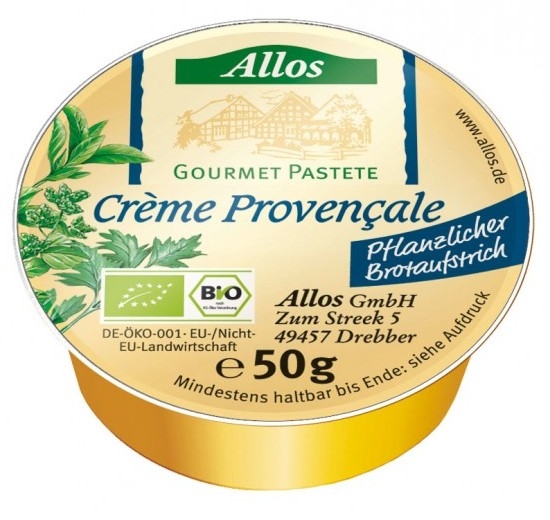 Pate vegetal ierburi Provencale 50g - ALLOS