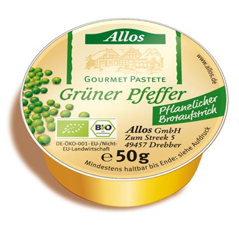 Pate vegetal piper verde 50g - ALLOS