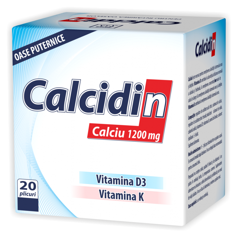 Calcidin calciu 1200mg D3 K 20pl - NATUR PRODUKT