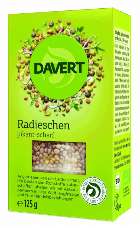 Seminte ridiche pt germinat eco 125g - DAVERT