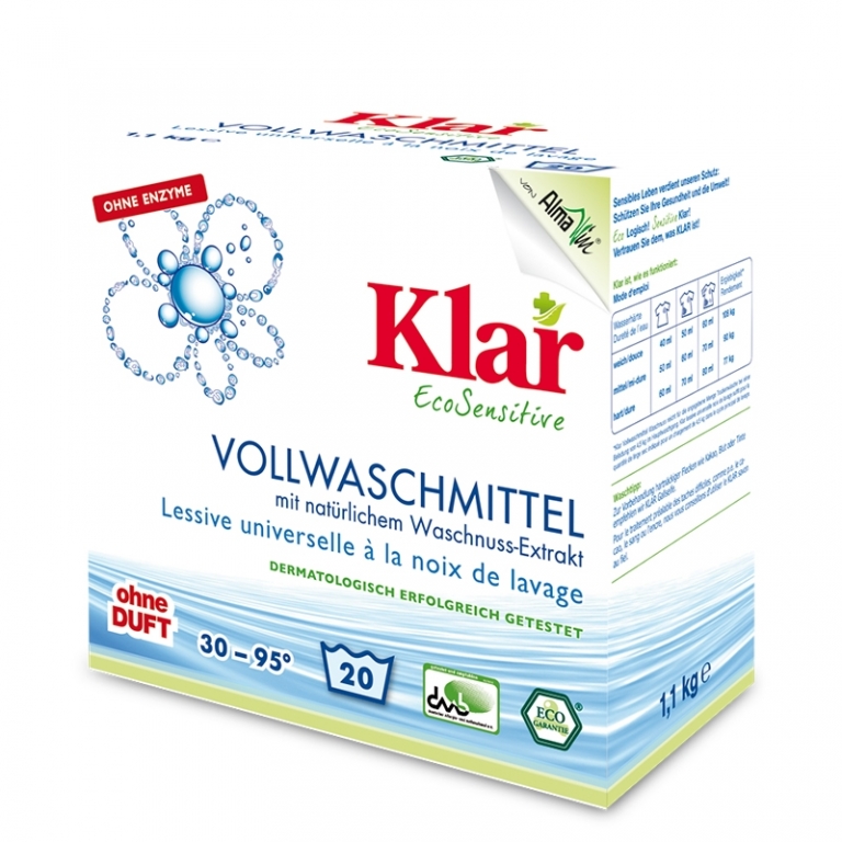 Detergent praf rufe nuci sapun fara parfum 1,1kg - KLAR