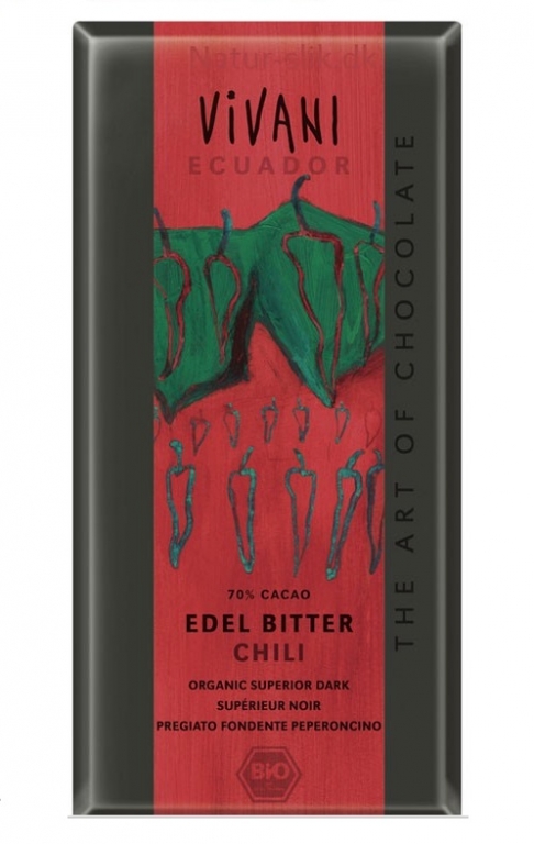 Ciocolata neagra 70%cacao chilli eco 100g - VIVANI