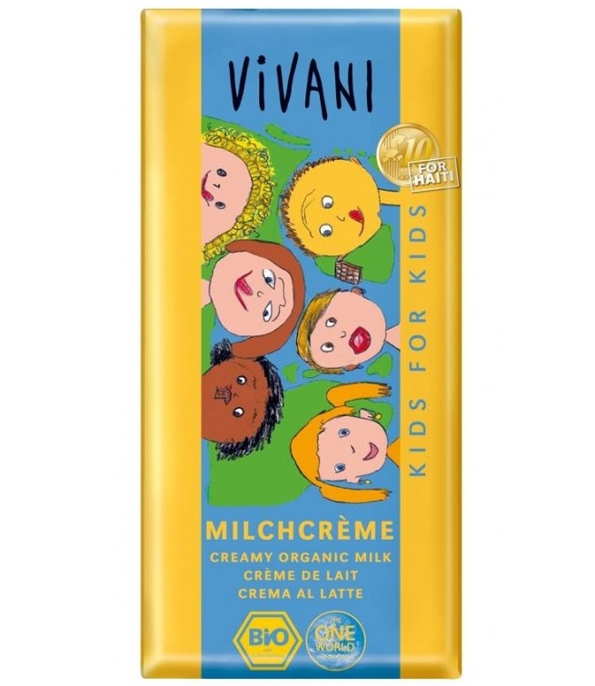 Ciocolata lapte cu crema lapte pt copii eco 100g - VIVANI