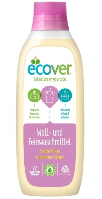 Detergent lichid rufe delicate lana crin pepene galben 1L - ECOVER