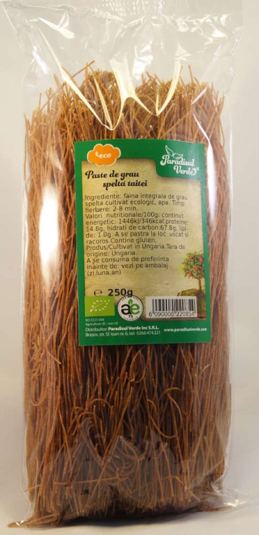 Paste taitei subtiri spelta integrala eco 250g - PARADISUL VERDE