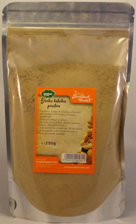 Pulbere ginkgo biloba natur 250g - PARADISUL VERDE