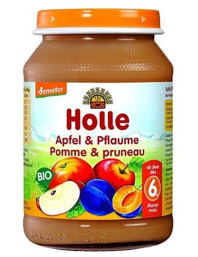 Piure mere prune bebe +6luni eco190g - HOLLE