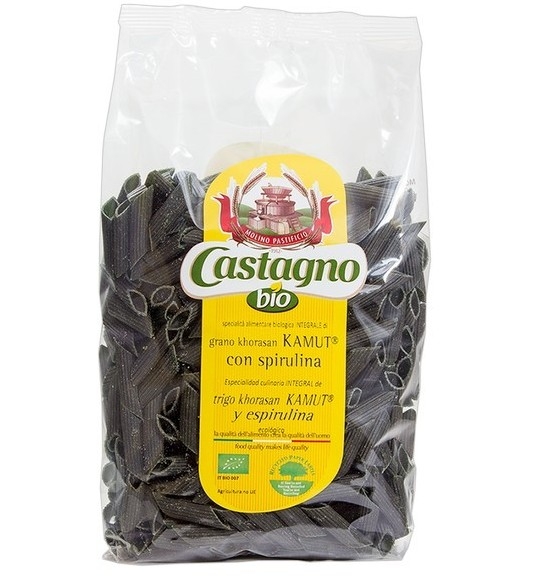 Paste penne kamut spirulina 500g - CASTAGNO