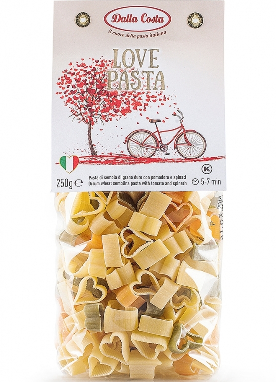 Paste inimioare grau tricolore Love 250g - DALLA COSTA