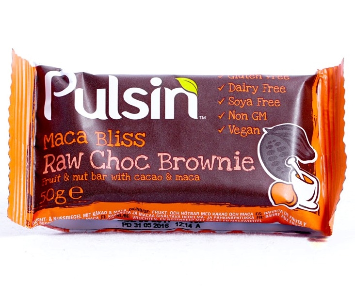 Baton ciocolata neagra caju maca 50g - PULSIN