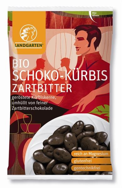 Boabe seminte dovleac invelite ciocolata amaruie eco 55g - LANDGARTEN