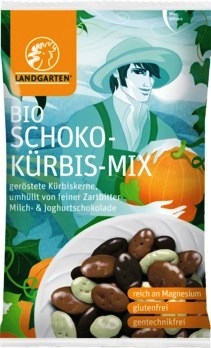 Boabe seminte dovleac invelite mix ciocolata eco 55g - LANDGARTEN