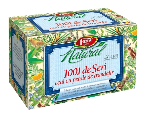 Ceai natural 1001 de Seri petale trandafir 20dz - FARES