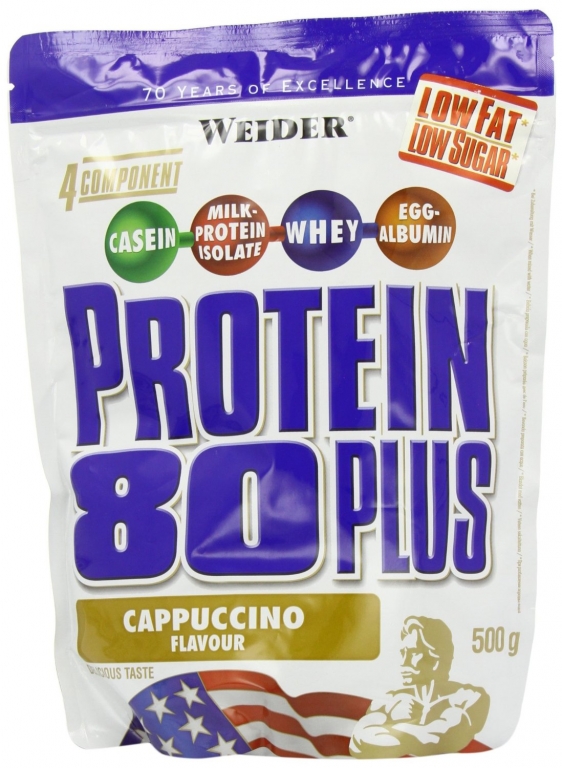 Pulbere proteica mix 4sort 80+ cappuccino 500g - WEIDER