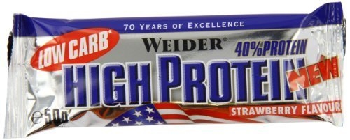 Baton proteic 40% HighProtein capsuni 50g - WEIDER