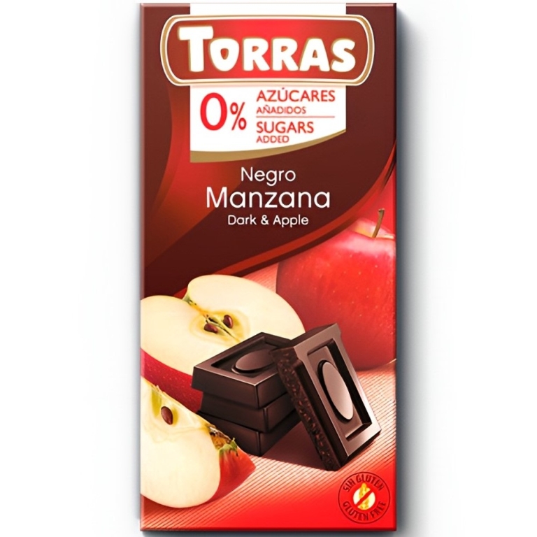 Ciocolata neagra 52%cacao mere fara zahar 75g - TORRAS