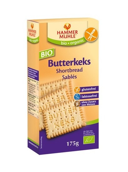 Biscuiti unt fara gluten bio 175g - HAMMER MUHLE