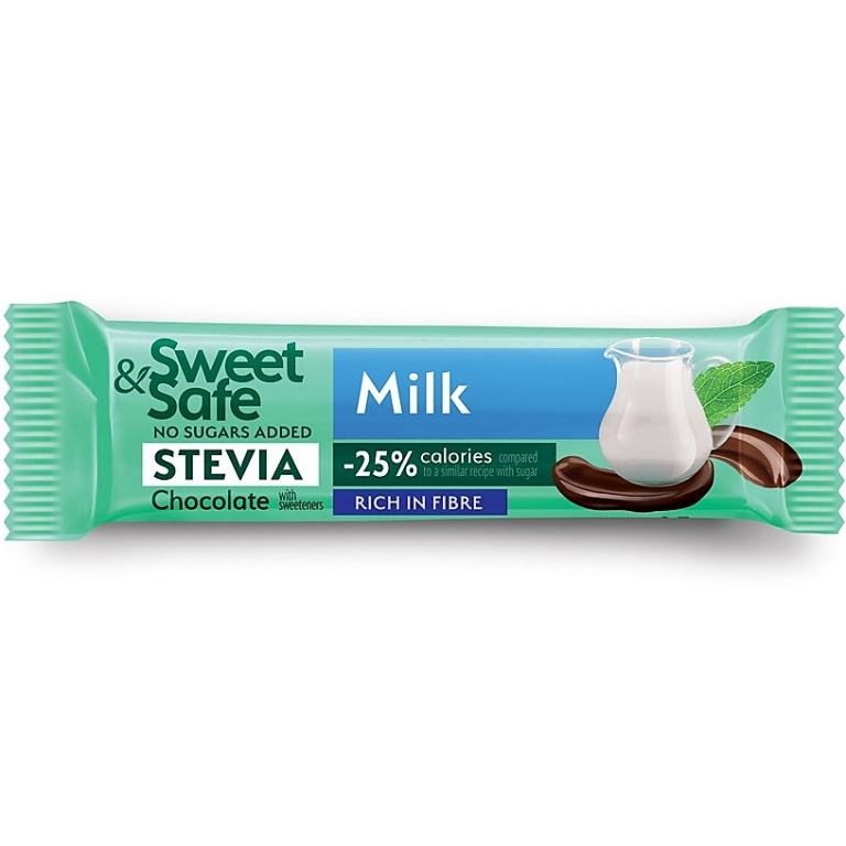 Ciocolata lapte indulcitor stevia 25g - SWEET&SAFE