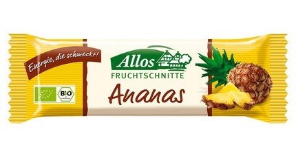 Baton vegan fructe ananas 100% 30g - ALLOS