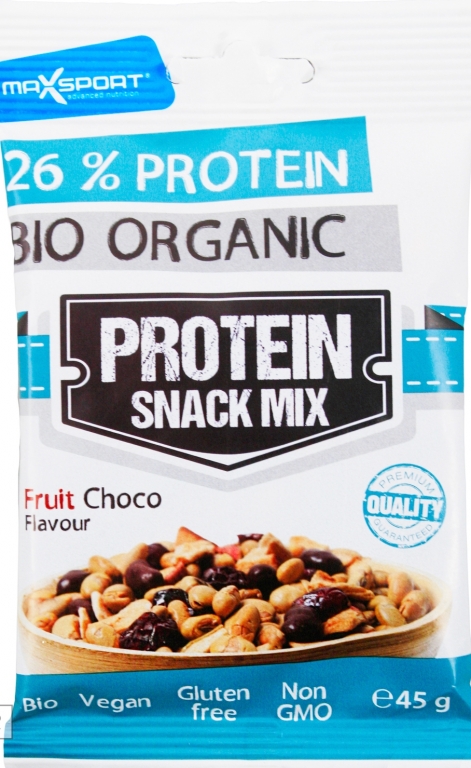 Snacks mix proteic fructe ciocolata eco 45g - MAXSPORT