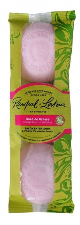 Sapun rotund trandafir de Grasse 3x150g - RAMPAL LATOUR