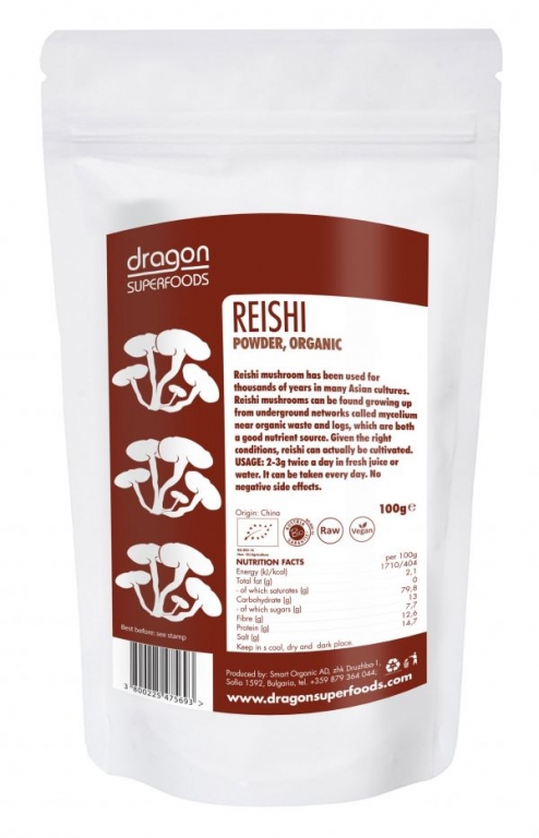 Pulbere reishi bio 100g - DRAGON SUPERFOODS