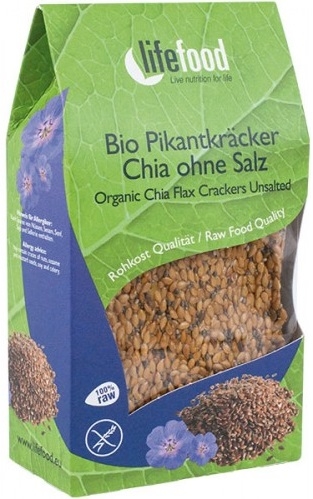 Crackers in chia fara sare fara gluten raw bio 80g - LIFEFOOD