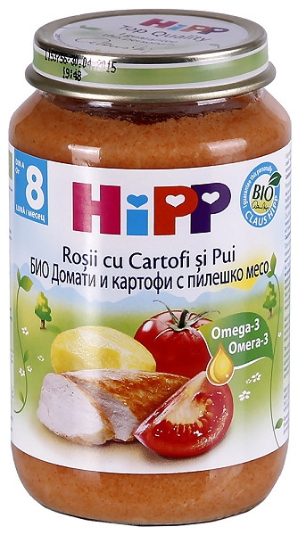 Piure tomate cartofi pui bebe +8luni 220g - HIPP ORGANIC