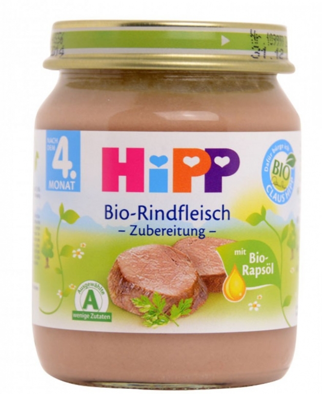 Piure carne vitel orez bebe +4luni 125g - HIPP ORGANIC