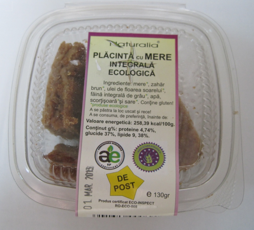 Placinta integrala mere eco 130g - NATURALIA