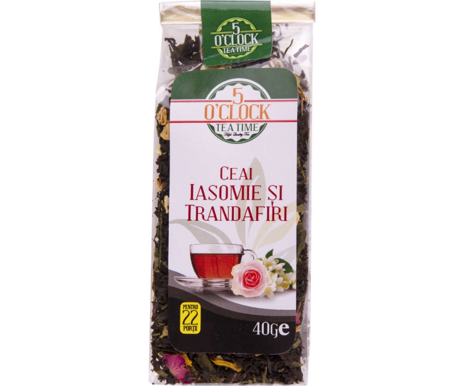 Ceai negru verde iasomie trandafiri 40g - 5 O`CLOCK