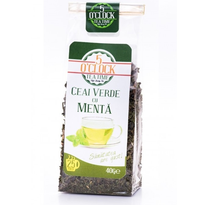 Ceai verde menta 40g - 5 O`CLOCK