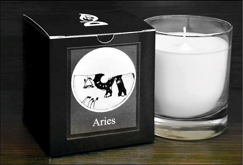 Candela sticla ceara soia Zodiac Aries 130g - D`ECO