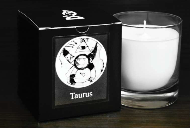 Candela sticla ceara soia Zodiac Taurus 130g - D`ECO