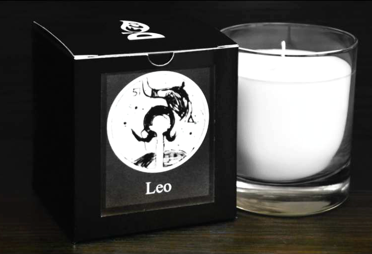 Candela sticla ceara soia Zodiac Leo 130g - D`ECO