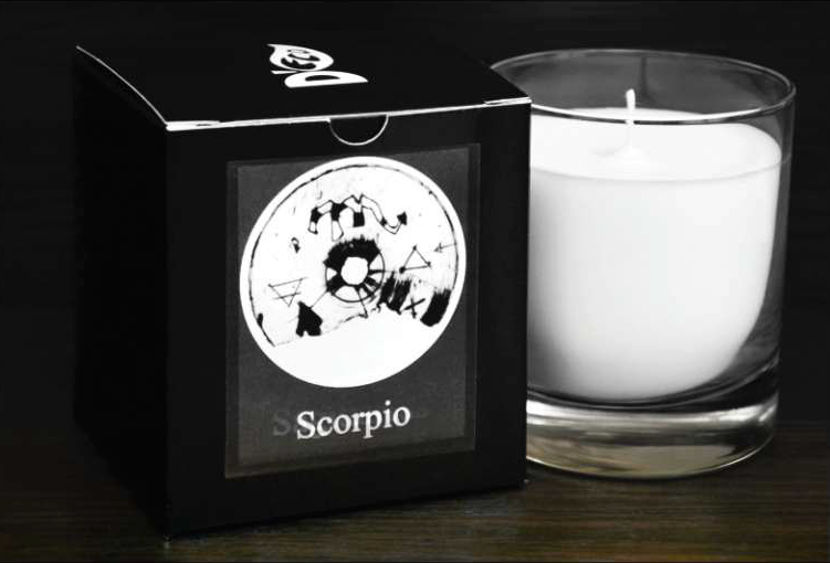 Candela sticla ceara soia Zodiac Scorpio 130g - D`ECO