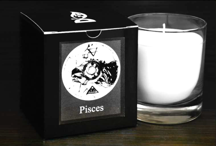 Candela sticla ceara soia Zodiac Pisces 130g - D`ECO