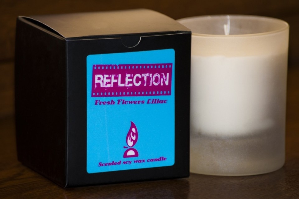 Candela sticla ceara soia 40h Reflection 130g - D`ECO