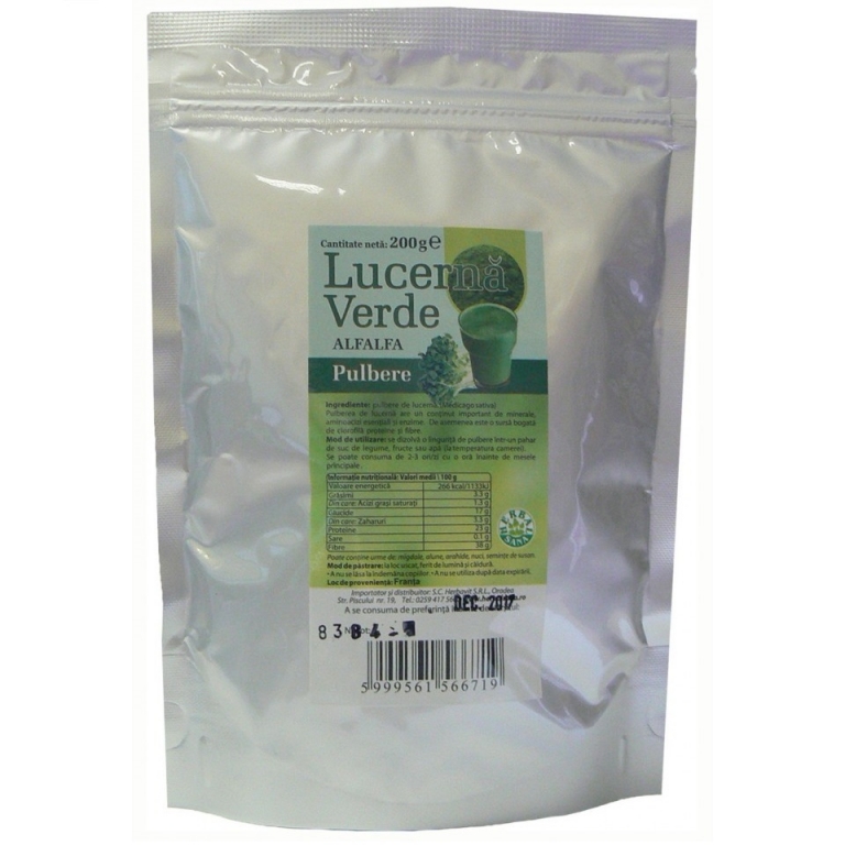 Pulbere lucerna verde [alfalfa] 200g - HERBAL SANA