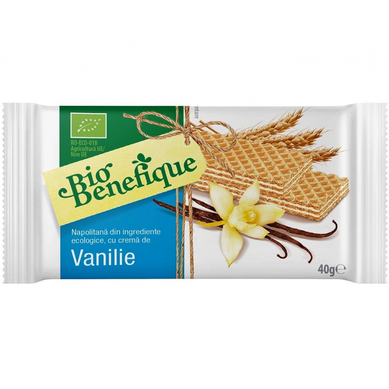 Napolitana crema vanilie eco 40g - BIO BENEFIQUE