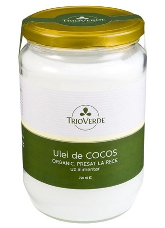 Ulei cocos virgin uz alimentar organic 720ml - TRIO VERDE