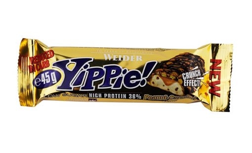 Baton proteic 36% Yippie alune caramel 45g - WEIDER