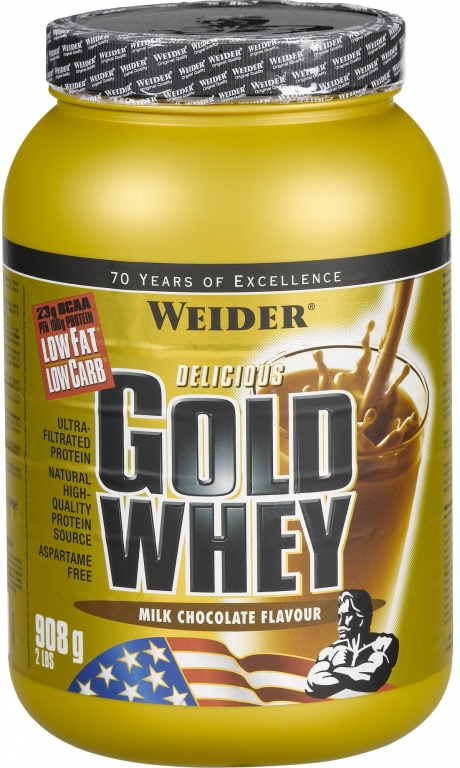 Pulbere proteica zer concentrat Gold ciocolata lapte 908g - WEIDER