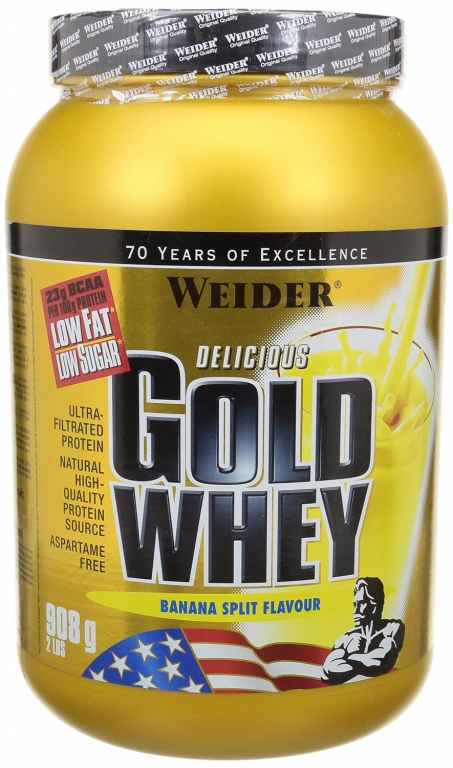 Pulbere proteica zer concentrat Gold banane 908g - WEIDER