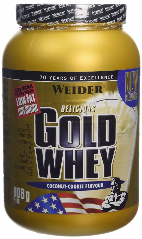 Pulbere proteica zer concentrat Gold cocos cookie 908g - WEIDER