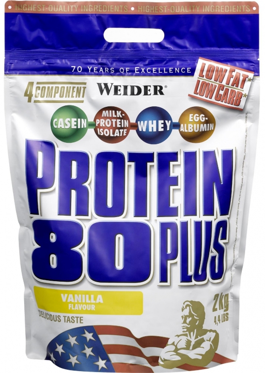 Pulbere proteica mix 4sort 80+ vanilie 2kg - WEIDER