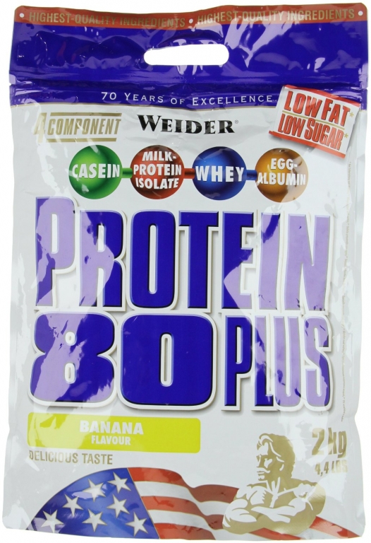 Pulbere proteica mix 4sort 80+ banane 2kg - WEIDER