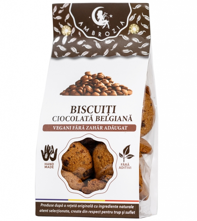 Biscuiti vegani ciocolata naturala 130g - AMBROZIA